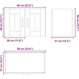 vidaXL Stenska kuhinjska omarica s polico 2 pcs Črna 60 x 31 x 40 cm | Shoptok.si