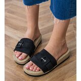D/CEO Black platform flip-flops with decorative buckle Lunda | Shoptok.si
