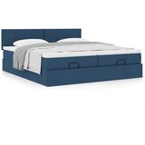 vidaXL Otomanski okvir kreveta s madracima plavi 200x200cm tkanine Cijene