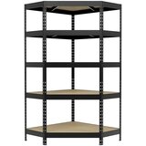 REGALUX Kotni regal (V x Š x G: 180 x 90 x 40 cm, Nosilnost na polico: 210 kg, Število polic: 5 kos, Priklop, Antracit) | Shoptok.si