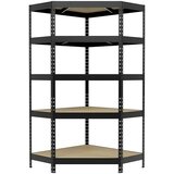 REGALUX Zidna kutna polica (V x Š x DB: 180 x 90 x 40 cm, Nosivost po polici: 210 kg, Broj polica: 5 Kom., Uticanje) | shoptok.hr