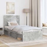  Okvir za krevet s uzglavljem Betonska siva 100 x 200 cm | shoptok.hr