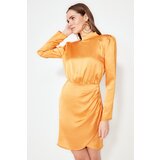 Trendyol orange high collar satin dress | ePonuda.com