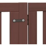 vidaXL Ograda za pse z vrati zložljiva 8 panelov rjava 640 cm les | Shoptok.si