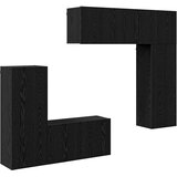  TV zidna jedinica 5 kom. Crni hrast Konstruirano drvo Crna 100 x 30 x 41 cm | shoptok.hr