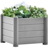 vidaXL Povišena vrtna gredica PP siva boja kamena 43 x 43 x 35 cm | shoptok.hr