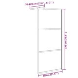 Pregrada za tuš 80 x 195 cm s mutnim staklom ESG crna | shoptok.hr