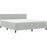  LED Box Spring Krevet Svijetlo siva 180 x 200 cm Baršun | shoptok.hr