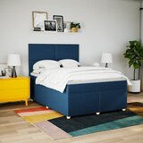  Krevet s oprugama i madracem plavi 140x200 cm od tkanine | shoptok.hr