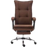 vidaXL masažni pisarniški stol rjavo blago | Shoptok.si