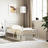 vidaXL Metalni okvir kreveta uzglavlje i podnožje bijeli 90x190 cm Cijene