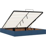 vidaXL Otomanski posteljni okvir z vzmetnico moder 160x200 cm blago | Shoptok.si