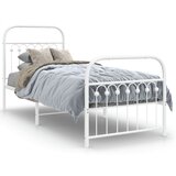  Metalni okvir kreveta uzglavlje i podnožje bijeli 75x190 cm | shoptok.hr