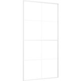 vidaXL Drsna vrata mlečno ESG steklo in aluminij 102,5x205 cm bela, (20983030) | Shoptok.si