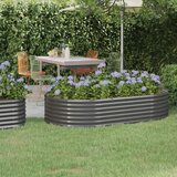 vidaXL visoka greda iz prašno premazanega jekla 175x100x36 cm siva | Shoptok.si