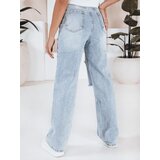 DStreet Jeansy damskie wide leg z dziurami niebieskie | shoptok.hr