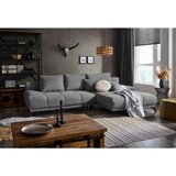 Hom`in KOTNA SEDEŽNA GARNITURA, šenilja siva, temno siva | Shoptok.si