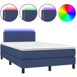  Krevet box spring s madracem LED plavi 120 x 200 cm od tkanine | shoptok.hr
