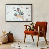  Plakat - Bear in a Race Car 60x40 Crni okvir | shoptok.hr