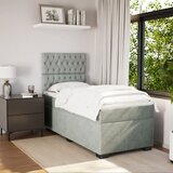 Box spring krevet s madracem svjetlosivi 90x190 cm baršunasti | shoptok.hr