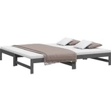  Dnevni ležaj na izvlačenje sivi 2x(90x200) cm masivna borovina | shoptok.hr