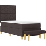  Krevet s podnicom s madracem i klupom tamno smeđi 80x200 cm tkanina | shoptok.hr