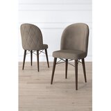 Hanah home set trpezarijskih stolica Bika 2 kom, kapućino tkanina Babyface, drvene noge boje oraha | Eponuda.com