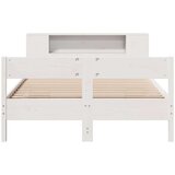 vidaXL Krevet s regalom z knjige bez madraca bijeli 120x190cm borovina | shoptok.hr