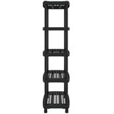 Police za pohranu s 5 razina crne 93,5x45,5x194,5 cm PP | shoptok.hr