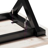  Blagovaonski stol X-oblika 140x80x75,5 cm od borovine i čelik | shoptok.hr