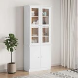 Staklena vitrina ALTA bijela 77x35x186 5 cm od masivne borovine | shoptok.hr