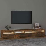 TV ormarić s LED svjetlima boja dimljenog hrasta 240x35x40 cm | shoptok.hr