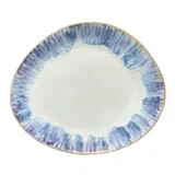 Belo-moder ovalen keramičen krožnik Brisa, ⌀ 27 cm