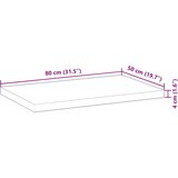  Ploča za radni stol s uljnim premazom 80x50x4 cm drvo bagrema | shoptok.hr
