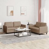  2-dijelni set sofa s jastucima boja cappuccina od umjetne kože | shoptok.hr