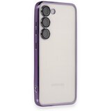  silikonska futrola sa niklovanim obodom za samsung S918 galaxy S23 ultra tamno ljubicasta | ePonuda.com
