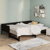  Izvlečna dnevna postelja črna trdna borovina 2x(90x200) cm, (20606018) | Shoptok.si