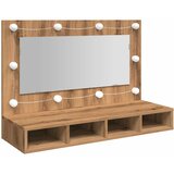 Ormarić s ogledalom i LED zaslonom Artisan hrast 90x31,5x62 cm | Eponuda.ba
