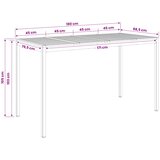  Stol za bar u vrtu Prirodna i crna 180 x 88,5 x 105 cm | shoptok.hr