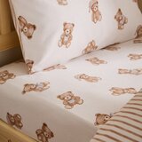 Catherine Lansfield Krem flanelska dječja plahta s gumom za krevet za jednu osobu 90x190 cm Brushed Teddy Bear – Cijene