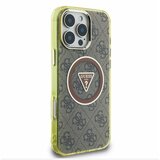 Guess IML 4G Glitter and Triangle Logo MagSafe Zadní Kryt pro iPhone 16 Pro Brown Ovitek za telefon Vijolična | Shoptok.si