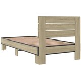 vidaXL Okvir za krevet boja hrasta 75x190 cm konstruirano drvo i metal | shoptok.hr
