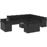  The Living Store Vrtna sedežna garnitura 14-delna z blazinami črn poli ratan - Vrtna Sedežna Garniture, (21461156) | Shoptok.si