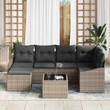 Vrtni set za objed s jastukom s pohranom 7 pcs Siva Crna | shoptok.hr