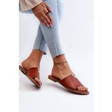 EVENTO PE1 Women's Eco Leather Flat Heel Slippers Brown Maliha | Shoptok.si