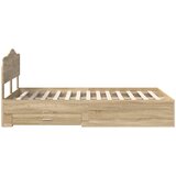  Krevetna konstrukcija s ladicama Sonoma hrast 135 x 190 cm | shoptok.hr