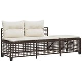  3-dijelni set kutne vrtnih sofa s jastucima smeđi od poliratana | shoptok.hr