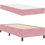 vidaXL krevetna konstrukcija ostalo roza i bijela 90 x 190 cm baršun | shoptok.hr