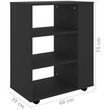 Ormarić s kotačima crni 60 x 35 x 75 cm od iverice | shoptok.hr