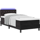  LED Box Spring Krevet s madracem Crna 90 x 200 cm Baršun | shoptok.hr